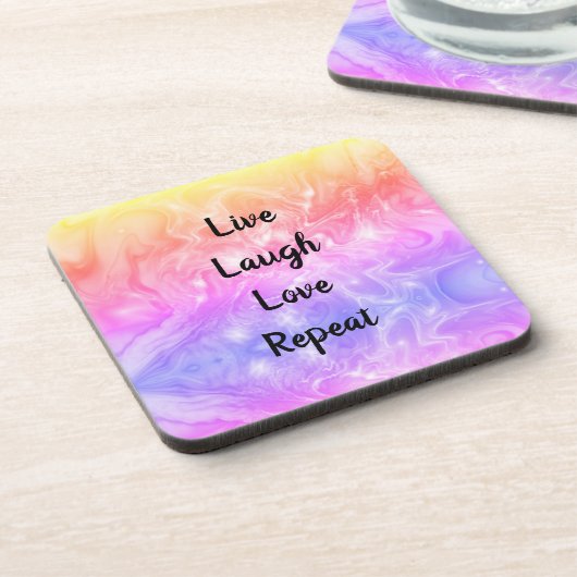 Live Laugh Love Marmer Set van 6 Onderzetters (Linkerzijde)