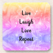 Live Laugh Love Marmer Set van 6 Onderzetters (Voorkant)