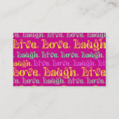 Live Laugh Love moediger woorden Hot Pink Fuchsia Visitekaartje (Achterkant)