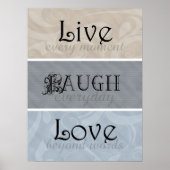 Live Laugh Love Neutrals Poster (Voorkant)