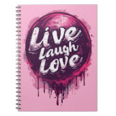 Live Laugh Love Notitieboek - Dankbaarheid en crea (Voorkant)