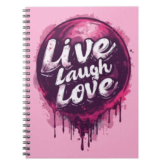 Live Laugh Love Notitieboek - Dankbaarheid en crea (Voorkant)