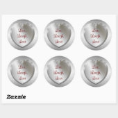Live Laugh Love on Silver Heart Ronde Sticker (Vel)