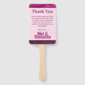 Live Laugh Love Paars Peony Wedding Bedankt Handwaaier (Achterkant)