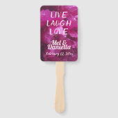 Live Laugh Love Paars Peony Wedding Bedankt Handwaaier (Voorkant)