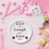 Live Laugh Love Papieren Bordje (Feest)