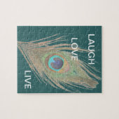 Live, Laugh, Love Peacock Feather Legpuzzel (Horizontaal)
