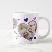 Live Laugh Love Photo Hearts Paars Grote Koffiekop (Rechts)