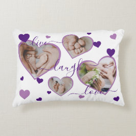 Live Laugh Love Photo hoort Paarse Accent Pillow Accent Kussen