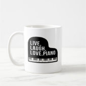 Live Laugh Love Piano Grand Piano Pianist Quote Koffiemok (Links)