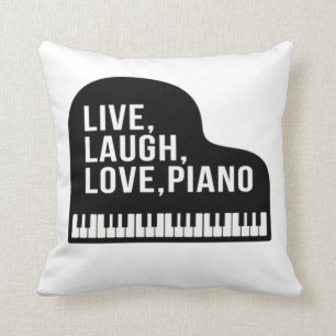 Live Laugh Love Piano Grand Piano Pianist Quote Kussen