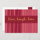 Live Laugh Love Pink Moederdag Uitnodiging (Voorkant / Achterkant)