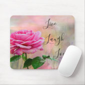 Live Laugh Love Pink Rose Muismat (Met muis)