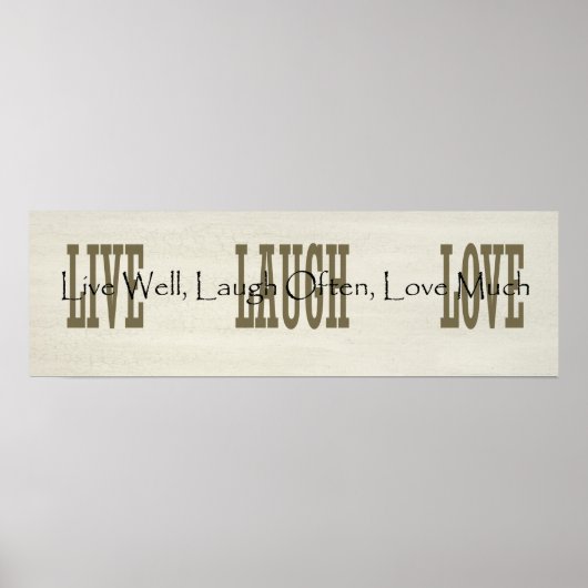 Live Laugh Love Poster (Voorkant)
