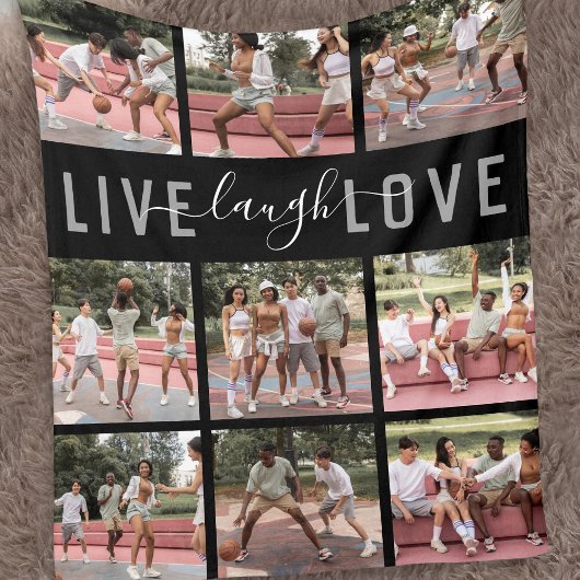 Live Laugh Love Quote Foto Collage Fleece Deken