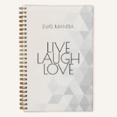 LIVE LAUGH LOVE Quote Grijs Tan Custom Modern Notitieboek (Voorkant)