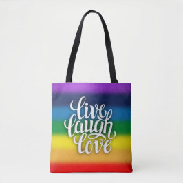 Live Laugh Love Rainbow All-Over-Print Canvas tas