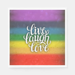Live Laugh Love Rainbow Napkins Servet