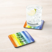 Live Laugh Love Rainbow Waterverf Bier Onderzetter (Rechterzijde)