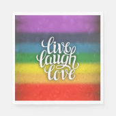 Live Laugh Love Regenboog servetten (Voorkant)