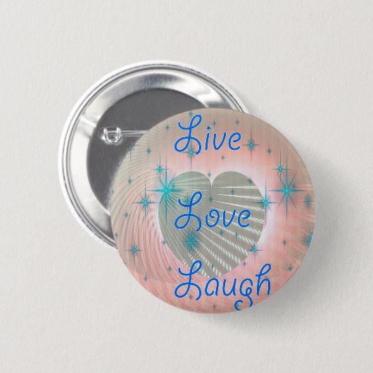 Live, Laugh, Love Ronde Button 5,7 Cm (Voorkant /achterkant)