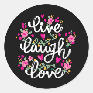 Live Laugh Love Ronde Sticker