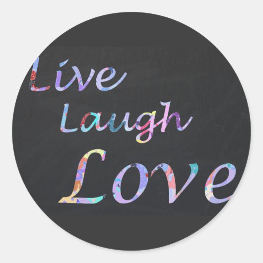 Live Laugh Love Ronde Sticker (Voorkant)