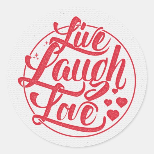 Live Laugh Love Ronde Sticker (Voorkant)