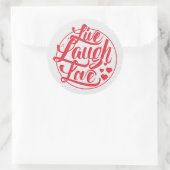Live Laugh Love Ronde Sticker (Tas)