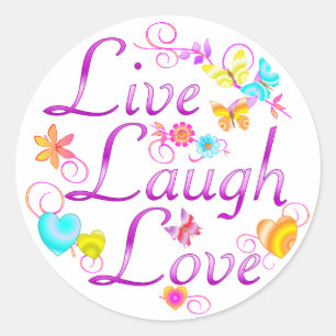 Live Laugh Love Ronde Sticker
