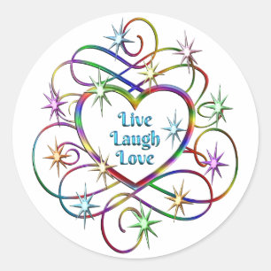 Live Laugh Love Ronde Sticker