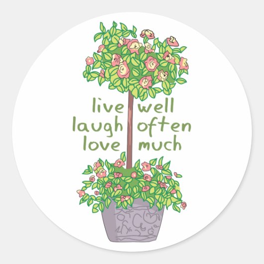 Live Laugh Love Ronde Sticker (Voorkant)