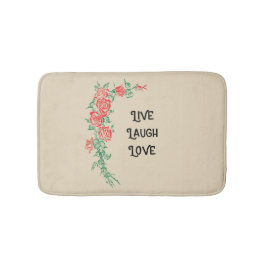 Live Laugh Love Roos Pattern Bath Mat