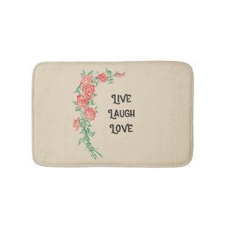 Live Laugh Love Roos Pattern Bath Mat
