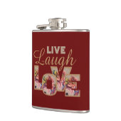 Live, Laugh, Love Rustic Floral on Burgundy Heupfles (Links)