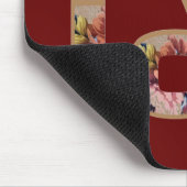 Live, Laugh, Love Rustic Floral on Burgundy Muismat (Hoek)