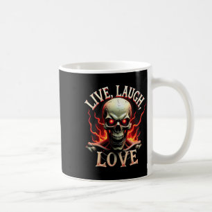 Live Laugh Love Skeleton Skull Enge Ironisch Grapp Koffiemok