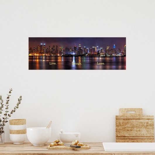 Live Laugh Love Skyline Poster (Keuken)