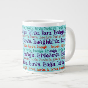 Live Laugh Love Smoedige woorden Blauwgroen Blauw Grote Koffiekop