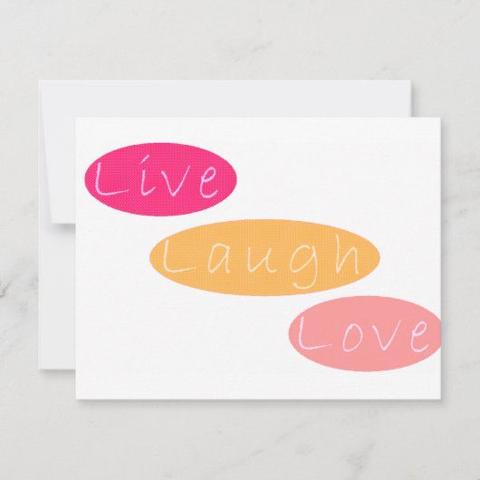 Live Laugh Love Stationery Notitiekaartje (Voorkant)