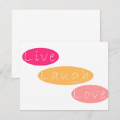 Live Laugh Love Stationery Notitiekaartje (Voorkant / Achterkant)