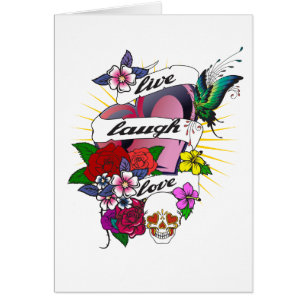 Live, Laugh, Love Tattoo Design Card