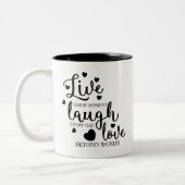 Live Laugh Love Tweekleurige Koffiemok (Links)