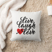 Live Laugh Love Valentijn Calligrafie Sierkussen (Deken)