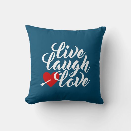 Live Laugh Love Valentijn Calligrafie Sierkussen (Voorkant)