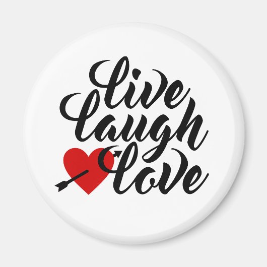 Live Laugh Love Valentijn Calligraphy | Magneet (Voorkant)