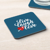 Live Laugh Love Valentijn Calligraphy | ONDERZETTE Bier Onderzetter (Linkerzijde)