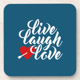 Live Laugh Love Valentijn Calligraphy | ONDERZETTE Bier Onderzetter