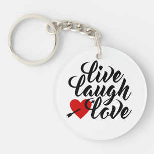 Live Laugh Love Valentijn Calligraphy   Sleutelhan Sleutelhanger