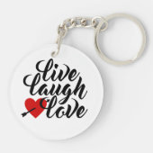 Live Laugh Love Valentijn Kalligrafie | Button Sle Sleutelhanger (Achterkant)